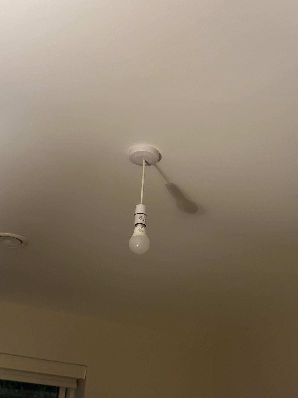 New ceiling rose and lampholder fitted and tested.