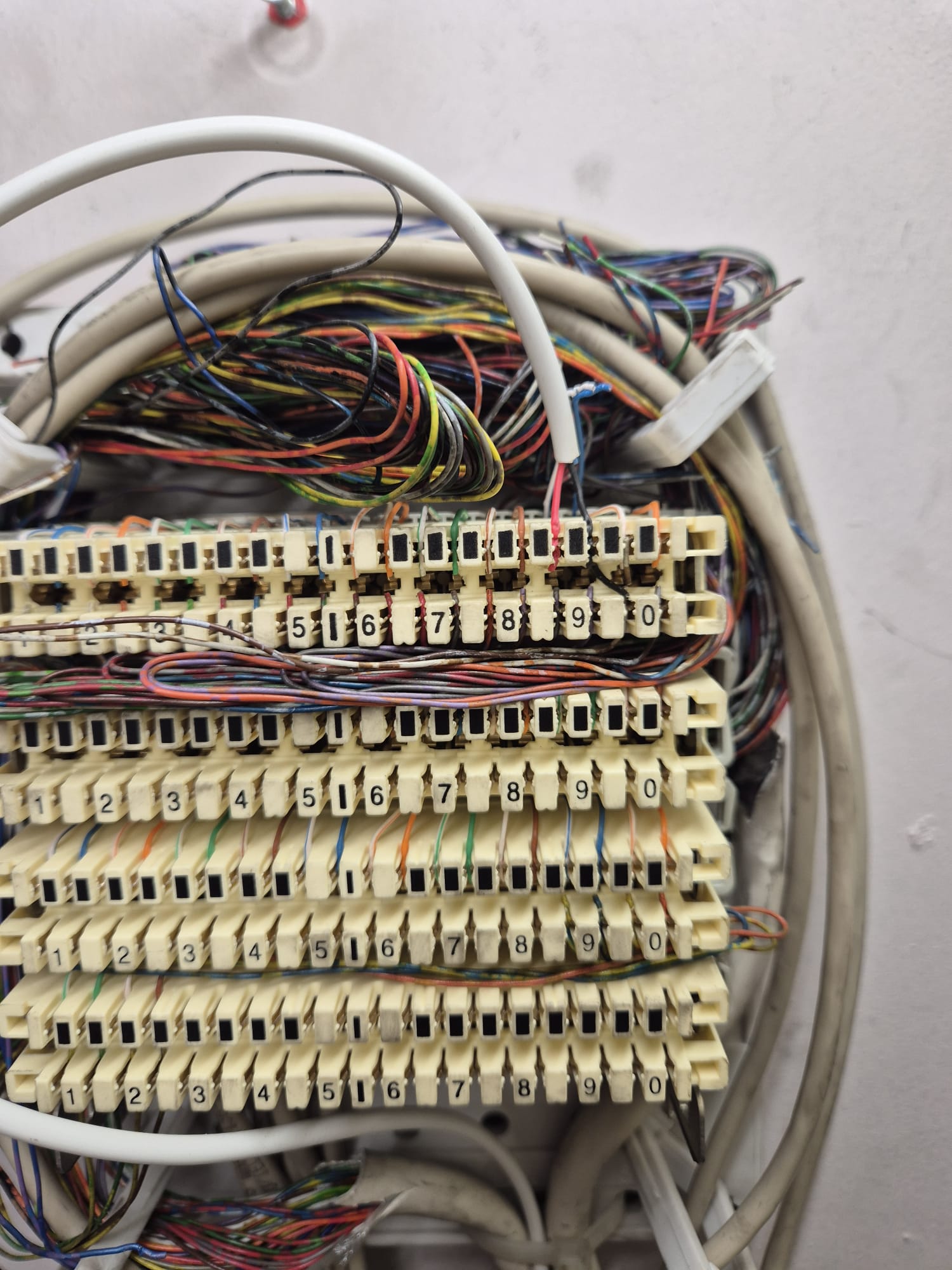 Existing data and telecoms termination blocks traced and tidied.